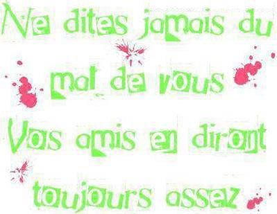 Ne dites jamais de mal de vous vos amis en diront toujours assez