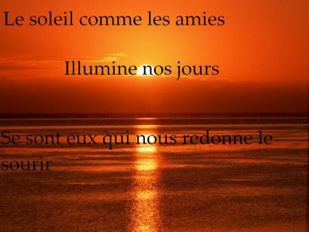 Le soleil comme les amies